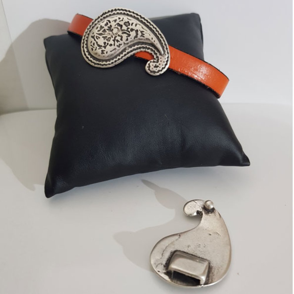Fermoir style ceinture pour cuir de 10 mm en Zamak