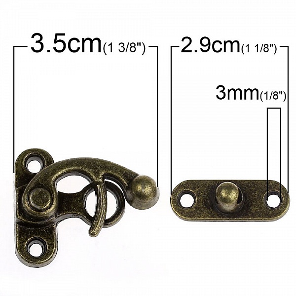 Fermoir &agrave; bascule Boite Scrap Bronze N&deg;01