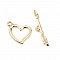 Fermoirs Toggle Motif C&oelig;ur et Fl&egrave;che Plaqu&eacute; Or 16K N&deg;01