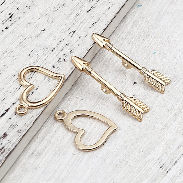 Fermoirs Toggle Motif C&oelig;ur et Fl&egrave;che Plaqu&eacute; Or 16K N&deg;01