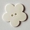 Fleur Big Pop r&eacute;sine 38mm 2 trous Blanc