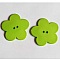 Fleur Big Pop r&eacute;sine 38mm 2 trous Vert Clair