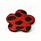 Fleur Fourrure Rouge 30x30mm x 1