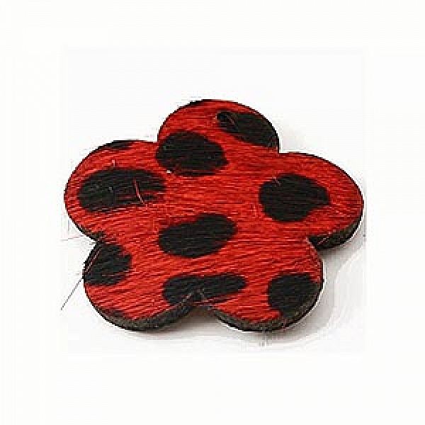 Fleur Fourrure Rouge 30x30mm x 1