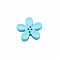 Fleur Orchid&eacute;e r&eacute;sine 4 trous 40 x 3 mm Aquamarine