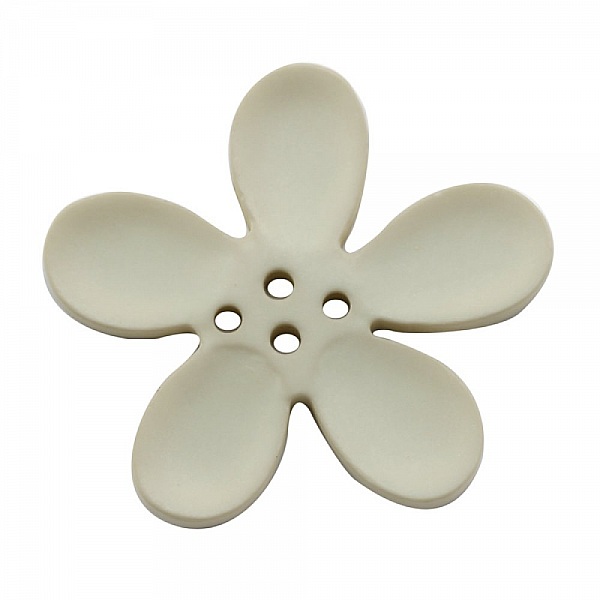 Fleur Orchid&eacute;e r&eacute;sine 4 trous 20 x 3 mm Beige 03