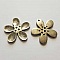 Fleur Orchid&eacute;e r&eacute;sine 4 trous 20 x 3 mm Argent Patin&eacute;