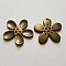 Fleur Orchid&eacute;e r&eacute;sine 4 trous 20 x 3 mm Bronze Patin&eacute;