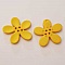 Fleur Orchid&eacute;e r&eacute;sine 4 trous 20 x 3 mm Jaune