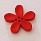 Fleur Orchid&eacute;e r&eacute;sine 4 trous 20 x 3 mm Rouge