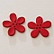 Fleur Orchid&eacute;e r&eacute;sine 4 trous 30 x 3 mm Bordeaux