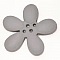Fleur Orchid&eacute;e r&eacute;sine 4 trous 40 x 3 mm Gris Clair