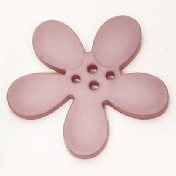 Fleur Orchid&eacute;e r&eacute;sine 4 trous 40 x 3 mm Parme Clair