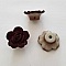 Fleur Rose Givr&eacute; 25 mm Marron Fonc&eacute;