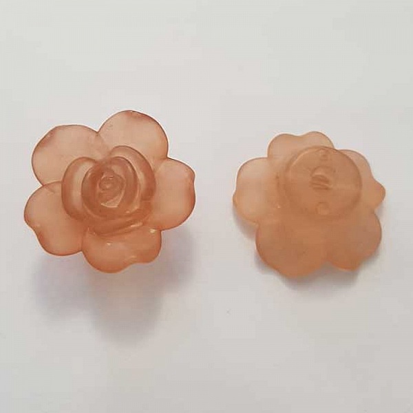 Fleur Rose Givr&eacute; 25 mm Orange Clair