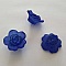 Fleur Rose Givr&eacute; 25 mm Bleu