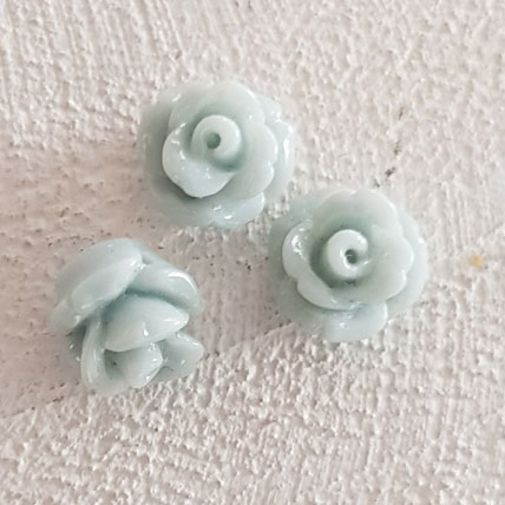 Fleur Synth&eacute;tique 07 mm N&deg;01-27 lot 5 pi&egrave;ces Turquoise