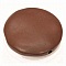 Galet plat r&eacute;sine rond 40 x 10 mm effet cuir Brun Fonc&eacute;