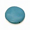 Galet plat r&eacute;sine rond 40 x 10 mm effet cuir Turquoise Fonc&eacute;