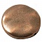 Galet plat r&eacute;sine rond 27 x 8 mm effet cuir Cuivre Platine