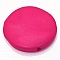 Galet plat r&eacute;sine rond 27 x 8 mm effet cuir Fushia