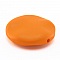 Galet plat r&eacute;sine rond 27 x 8 mm effet cuir Orange