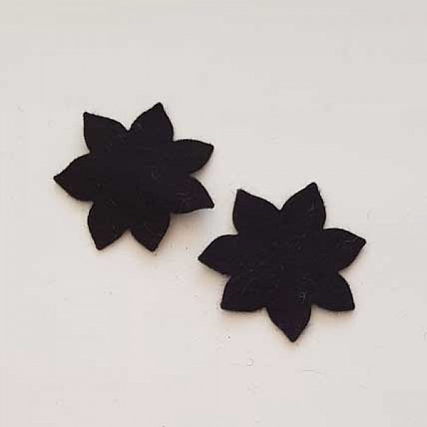 Jolie petite fleur en Feutrine 36 mm N&deg;13-07 x 2 pi&egrave;ces