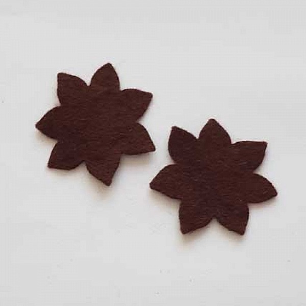 Jolie petite fleur en Feutrine 36 mm N&deg;21-07 x 2 pi&egrave;ces