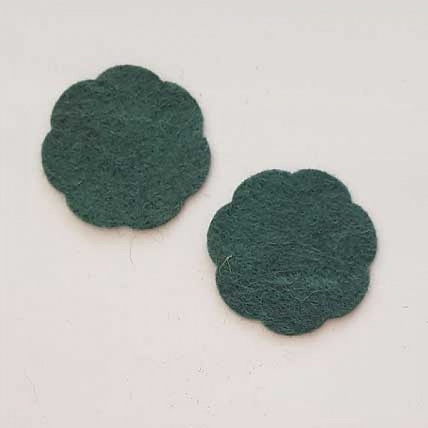 Jolie petite fleur en Feutrine 50 mm N&deg;16-09 x 2 pi&egrave;ces