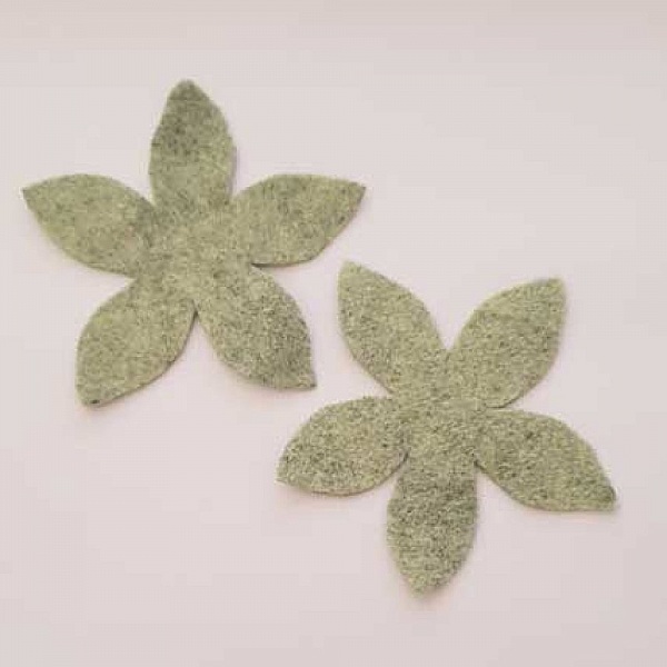 Jolie petite fleur en Feutrine 80 mm N&deg;06-02 x 2 pi&egrave;ces