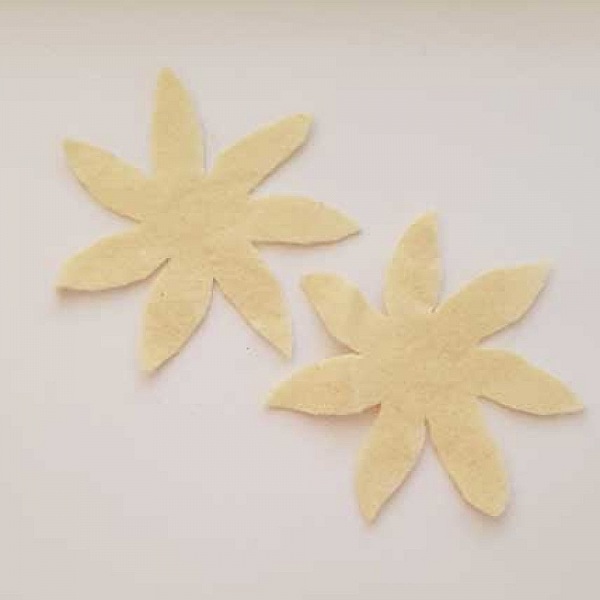 Jolie petite fleur en Feutrine 80 mm N&deg;07-01 x 2 pi&egrave;ces