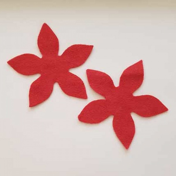 Jolie petite fleur en Feutrine 80 mm N&deg;12-02 x 2 pi&egrave;ces
