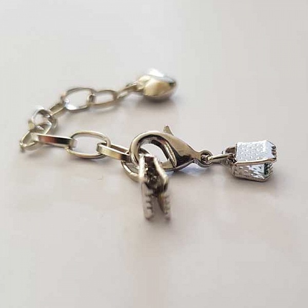 Kit Embout fermoir griffe attache ruban coeur avec fermoir mousqueton 6 mm