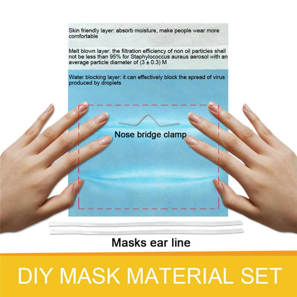 Kit de fabrication de Masque avec Bande de Pont de Nez de Filtre et Bande d'Oreille