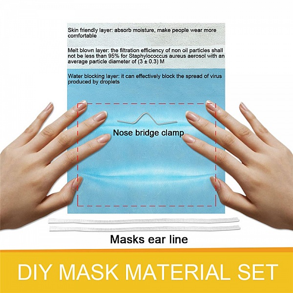 Kit de fabrication de Masque avec Bande de Pont de Nez de Filtre et Bande d'Oreille