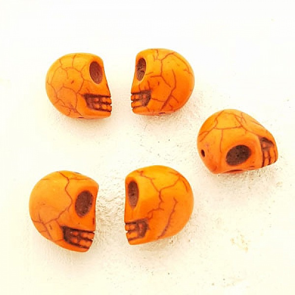 Lot 01 T&ecirc;tes de mort en Howlite teint&eacute;s 18 mm
