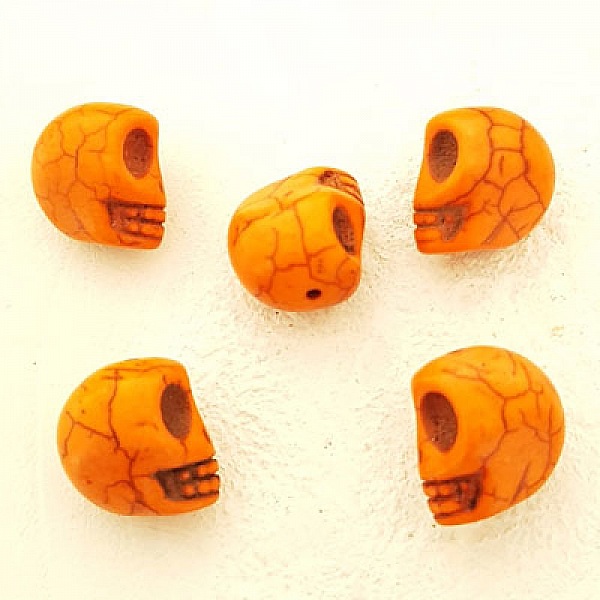 Lot 02 T&ecirc;tes de mort en Howlite teint&eacute;s 18 mm