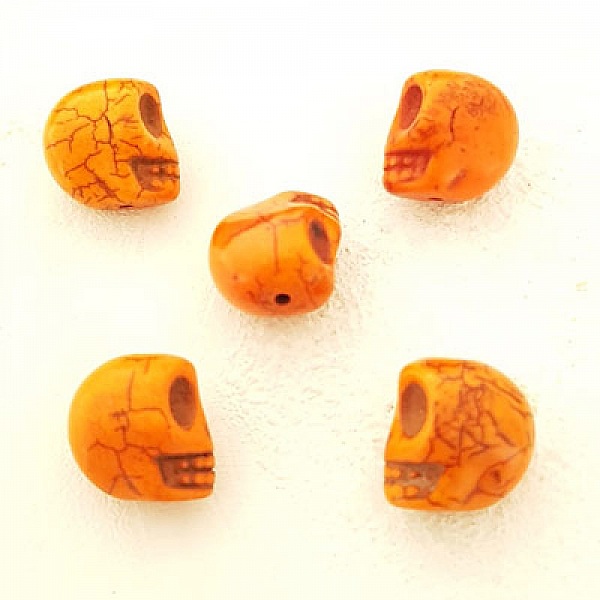 Lot 03 T&ecirc;tes de mort en Howlite teint&eacute;s 18 mm