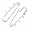 Lot 20 Supports Broches &Eacute;pingle &agrave; Nourrice Argent&eacute; 3 anneaux 50x15 mm N&deg;002 