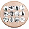 Lot 20 cabochons rond en verre 25 mm Crane Halloween