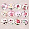 Lot 20 cabochons rond en verre 25 mm Fleur Rose