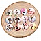 Lot 20 cabochons rond en verre 25mm Fleur Fille Papillon mixte Glass cabochon