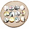 Lot 20 cabochons rond en verre 25mm Tour Eiffel 03 mixte Glass cabochon 