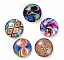 Lot de 20 cabochons en verre ronds multicolores 25 mm.