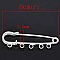 Lot 30 Supports Broches &Eacute;pingle &agrave; Nourrice Argent&eacute; 5 anneaux 50x15 mm N&deg;001