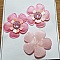 Lot 3 fleurs 5 p&eacute;tales Tissus Rose