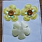 Lot 3 fleurs 5 p&eacute;tales Tissus Jaune