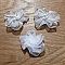 Lot 3 fleurs color&eacute;es Tissus Organza Blanc