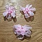 Lot 3 fleurs color&eacute;es Tissus Organza Rose