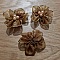 Lot 3 fleurs color&eacute;es Tissus Organza Marron